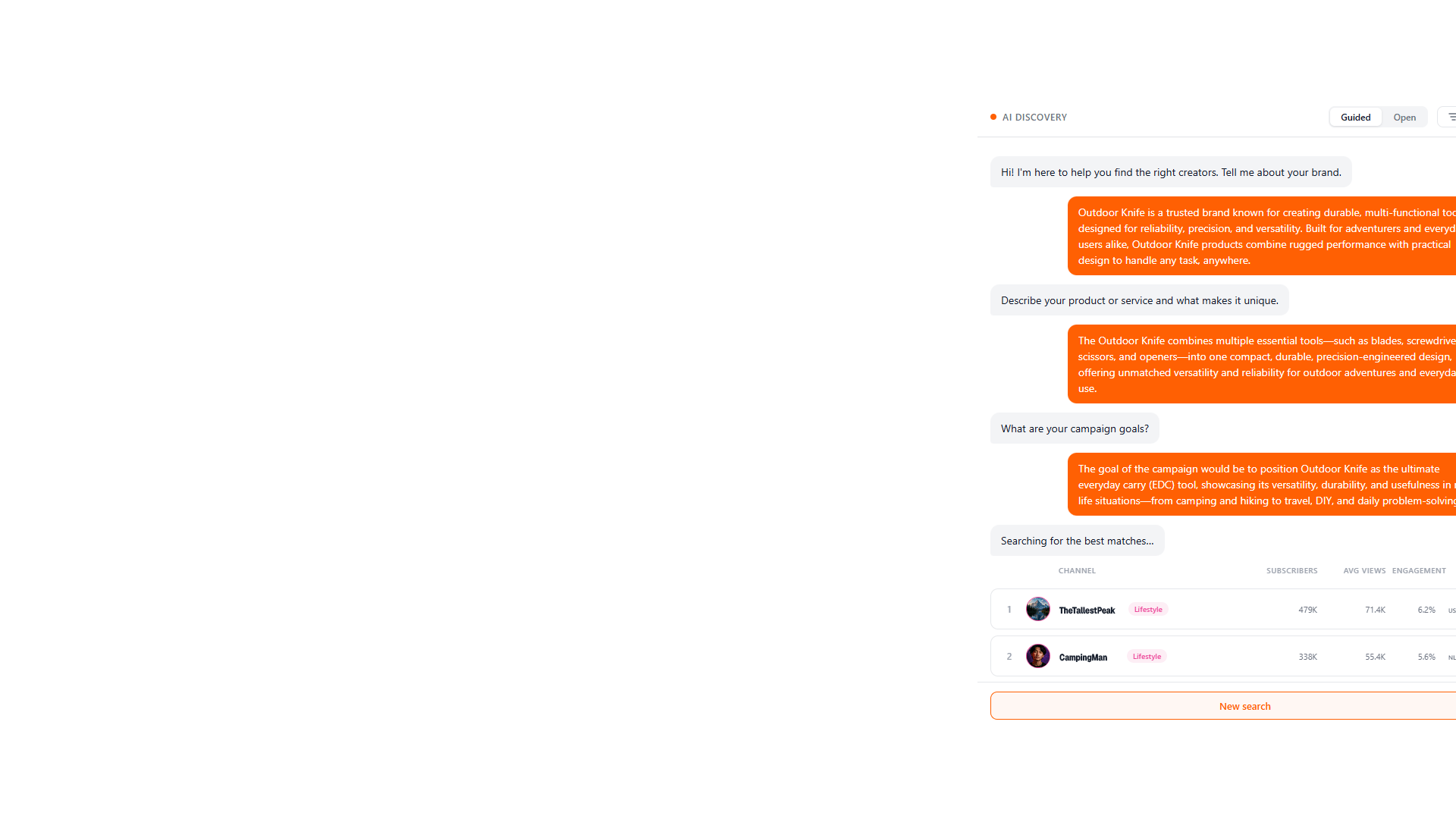CreatorMap platform overview showing creator discovery, vetting, and campaign management